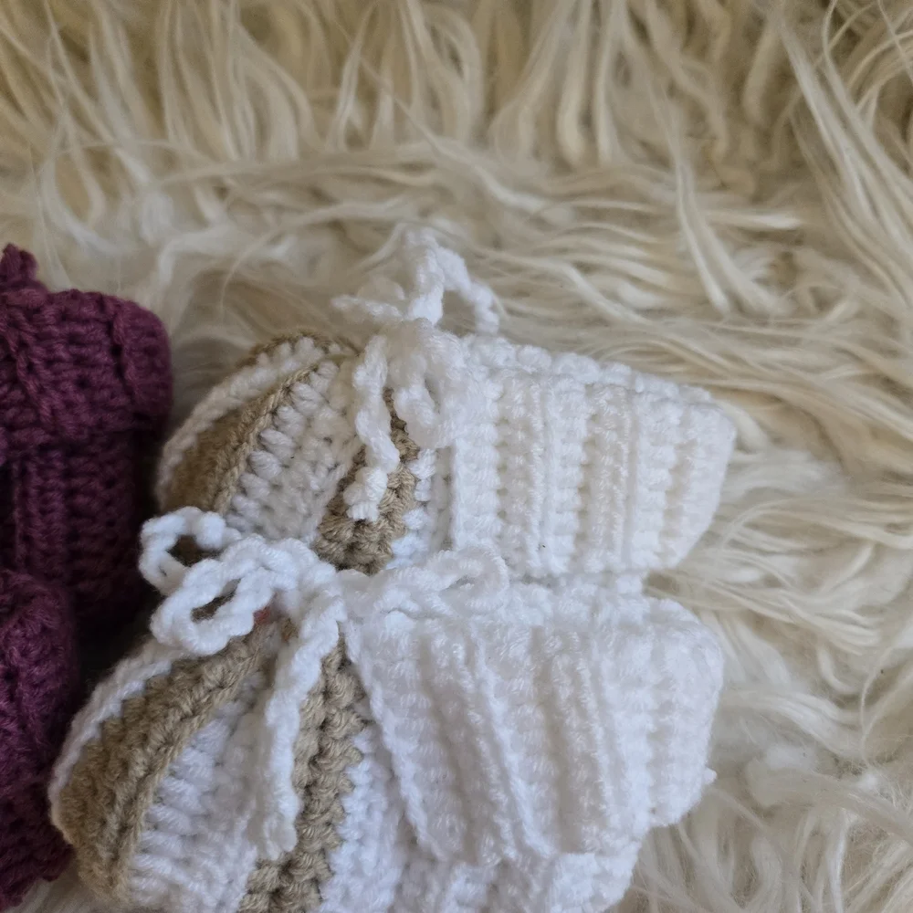 Handmade Crochet Baby Booties Set